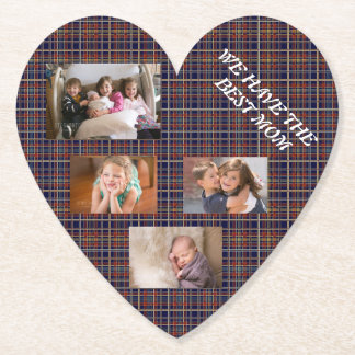 Beste Mama Tartan Kariert Freestyle White Schrifta Untersetzer
