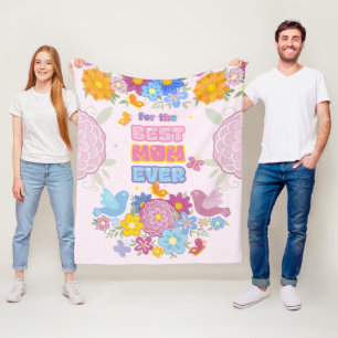 Beste Mama überhaupt Groovy Pastell Blumen zum Mut Fleecedecke