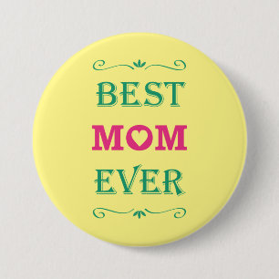 "Beste Mama-überhaupt" hübscher Text-Kunst-Entwu Button