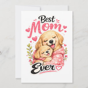 Beste Mama überhaupt Hund Süße Mutter und Welpe Ti Karte