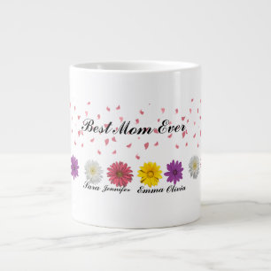 Beste Mama überhaupt Personalisiertes florales Geb Jumbo-Tasse
