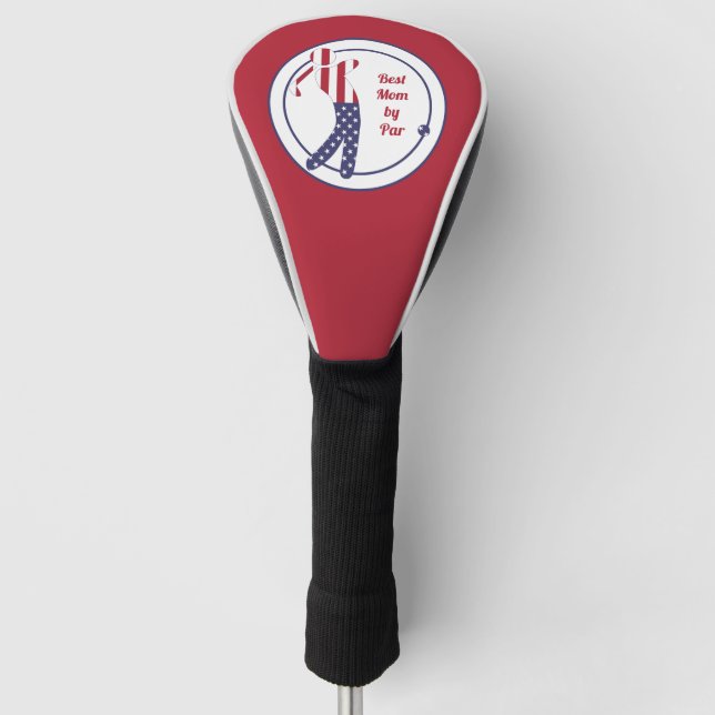 Beste Mama von Par| American Flag Golf Player Golf Headcover (Vorderseite)