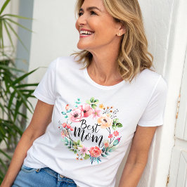 Beste Mama Wasserfarbe Boho Floral T-Shirt