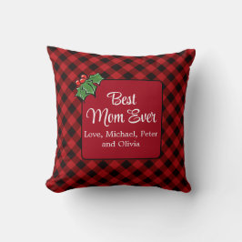 Beste Mama Weihnachten Klassik Rot Kariert Holly Kissen