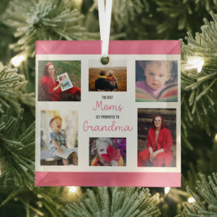 Beste Mamas für Oma Collage Fotos werben Ornament Aus Glas