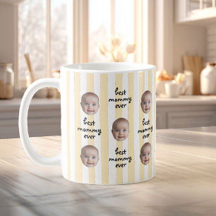 Beste Mami Allerliebste Streifen Baby Gesicht Foto Kaffeetasse