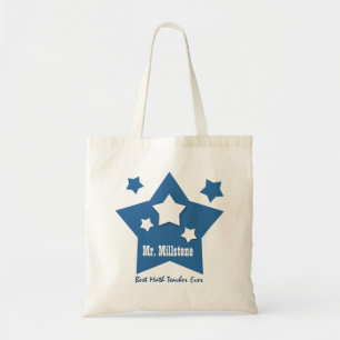 Beste MATHE-LEHRER blaue Stern-Gewohnheit W5 Tragetasche