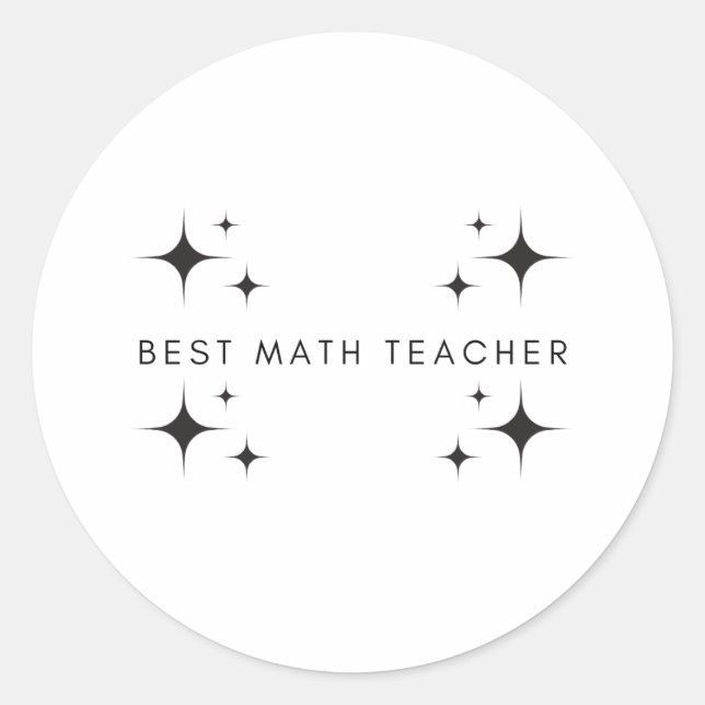 Beste Mathematiklehrer je Geschenke Runder Aufkleber (Vorderseite)