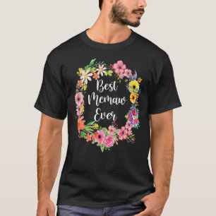 Beste Memaw überhaupt Frauen Blumen Dekoration Mem T-Shirt