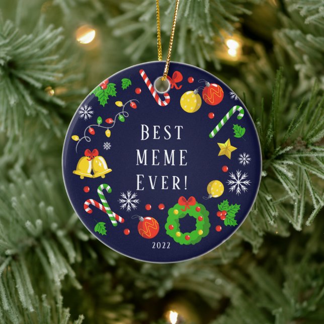 Beste Meme je 2 Seite Keramik Ornament (Baum)