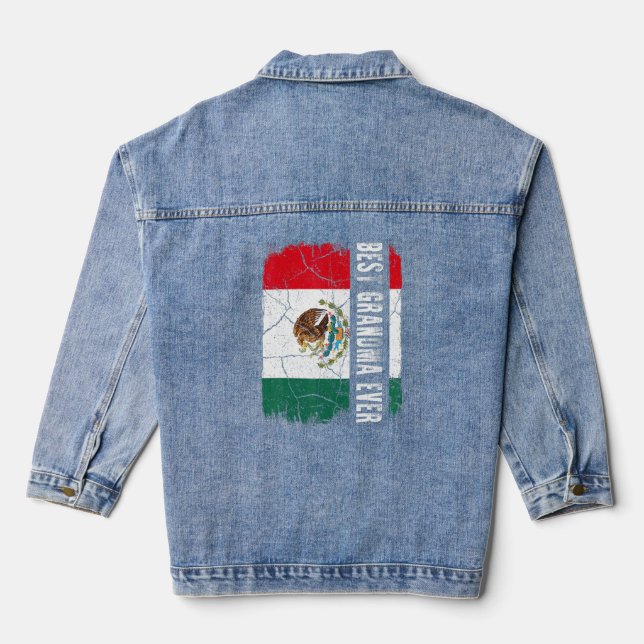 Beste mexikanische Oma je Mexiko Flaggenfeier Mutt Jeansjacke (Rückseite)