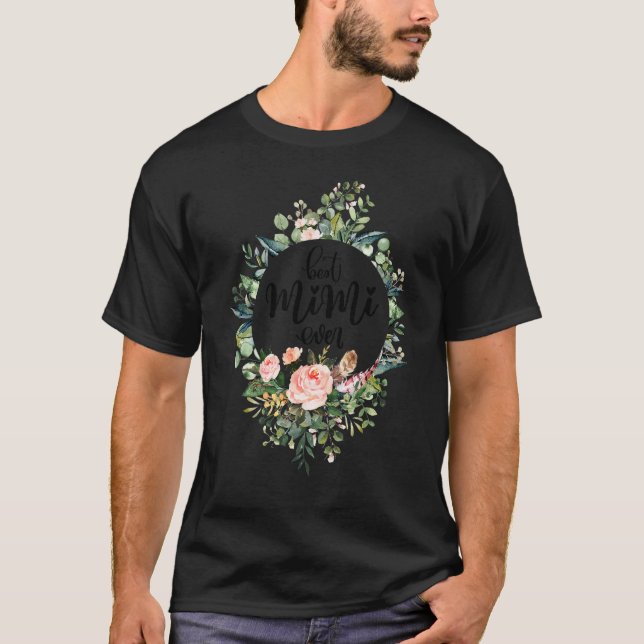 Beste Mimi je Women Blume Dekoration Oma T-Shirt (Vorderseite)