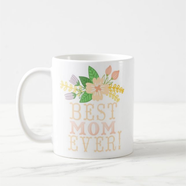 Beste mit BlumenMama überhaupt Kaffeetasse (Links)