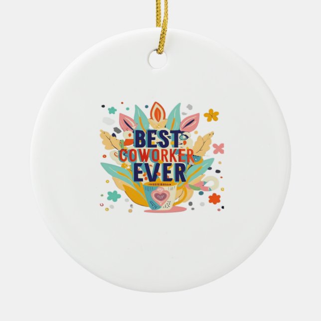 Beste Mitarbeitende je, Kolleg-Geschenk, Bester Mi Keramik Ornament (Vorne)