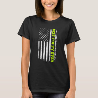 Beste Mohnblume je 4. Juli Amerikanische Flagge US T-Shirt