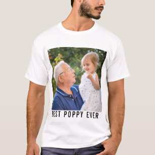 Beste Mohnblüte je Opa und Baby-Foto T-Shirt