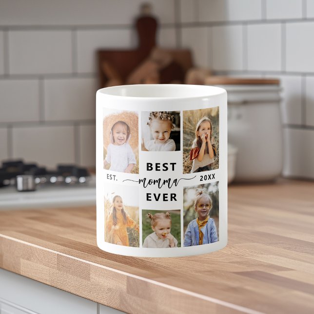 Beste Momma je - Muttertagsfoto-Collage Kaffeetasse (Von Creator hochgeladen)