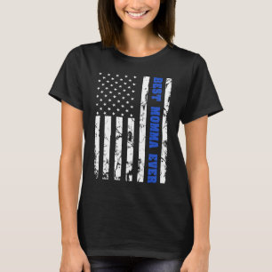 Beste Momma je US Vintag Flag Patriotische Eltern T-Shirt