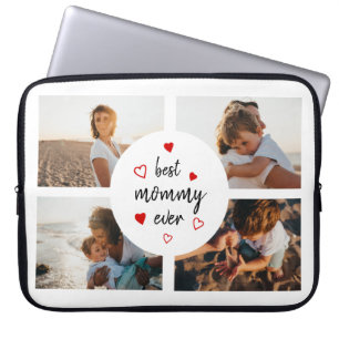Beste Mommy je 4 Foto Collage Muttertagsgeschenk Laptopschutzhülle