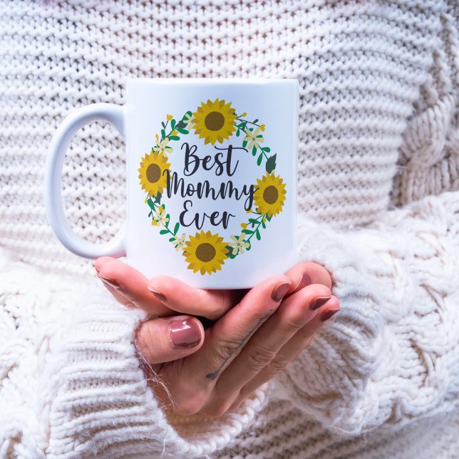 Beste Mommy je Sonnenblume Kaffeetasse (Von Creator hochgeladen)