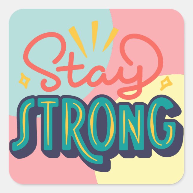 BESTE MOTIVIERUNG QUOTES SQUARE STICKER (Vorderseite)