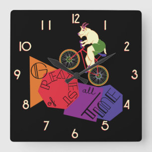 Beste Mountainbike-Ziege aller Zeiten Quadratische Wanduhr