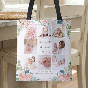 BESTE MUTTER ALLE ZEIT 8 Foto-Collage Floral Benut Tasche