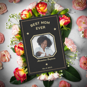 Beste Mutter Aller Mutter Familienfoto Gold Schwar Karte