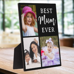 Beste Mutter Aller Zeiten 3 Foto-Collage Schwarz-W Fotoplatte