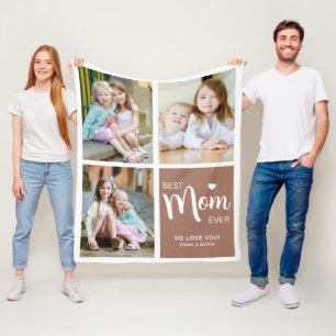 Beste Mutter Aller Zeiten Foto-Collage Braun Fleecedecke