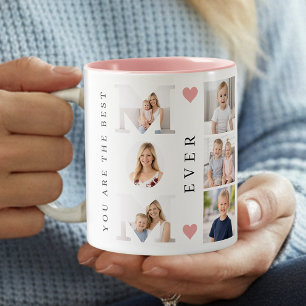 Beste Mutter Aller Zeiten Foto-Collage & Wir liebe Zweifarbige Tasse
