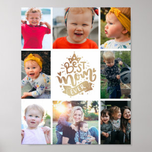Beste Mutter Aller Zeiten Gold Foto Collage Andenk Poster