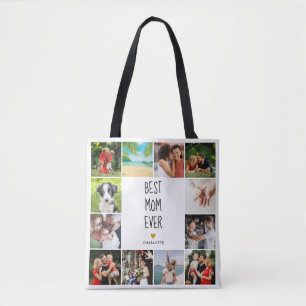 Beste Mutter aller Zeiten Gold Herz Foto Collage Tasche