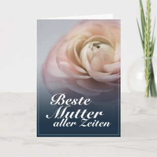 Beste Mutter aller Zeiten mit großer rosa Rose Karte