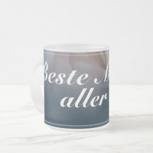 Beste Mutter aller Zeiten mit großer rosa Rose Mattglastasse