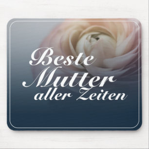 Beste Mutter aller Zeiten mit großer rosa Rose Mousepad