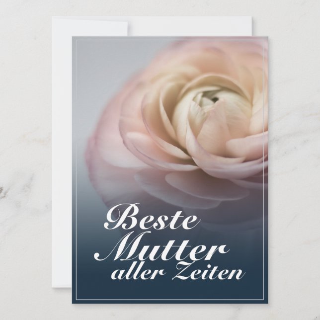 Beste Mutter aller Zeiten mit rosa Rose (Vorderseite)