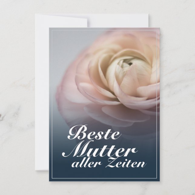 Beste Mutter aller Zeiten mit rosa Rose (Vorderseite)