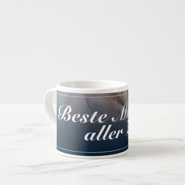 Beste Mutter aller Zeiten mit rosa Rose Espressotasse (Vorderseite Links)