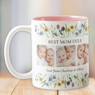 Beste Mutter Aller Zeiten Wildblumen-Foto Mutterta Zweifarbige Tasse