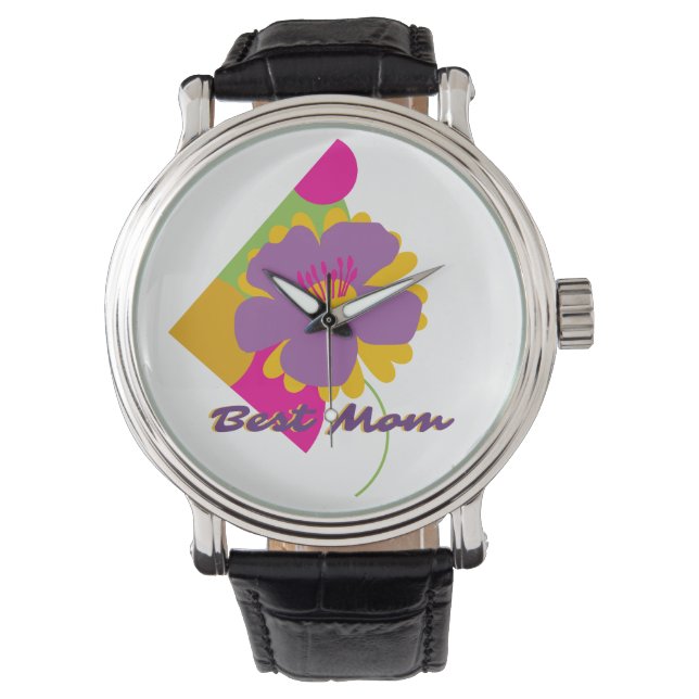 Beste Mutter Buntes Trenddesign Armbanduhr (Vorderseite)