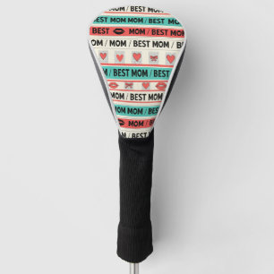 Beste-Mutter-Comic-Herzen Retro-Grafik Golf Headcover