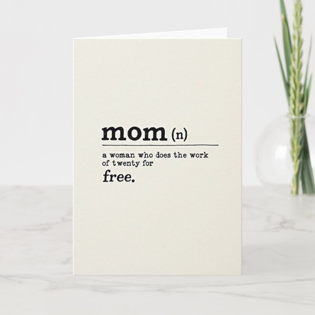 Beste Mutter Definitions-Karte Karte (Vorderseite)