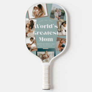 Beste Mutter der Welt 7 Foto-Collage Pickleball Schläger