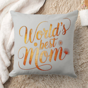 Beste Mutter der Welt Elegantes florales Typografi Kissen
