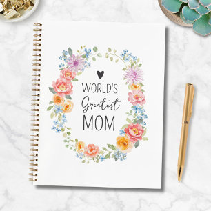 Beste Mutter der Welt Farbige Florale Muttertags Notizbuch