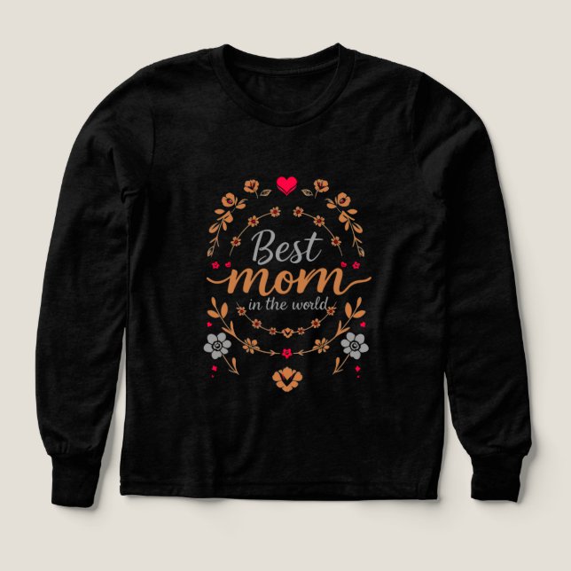 Beste Mutter der Welt Florales Herz (Design Vorderseite)