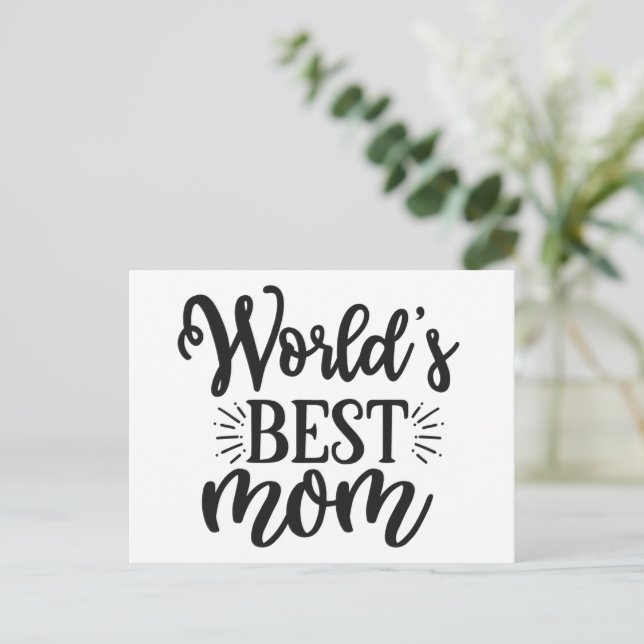 Beste Mutter der Welt - Muttertag Postkarte (Stehend Vorderseite)