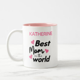 Beste Mutter der Welt Personalisierter Name Zweifarbige Tasse