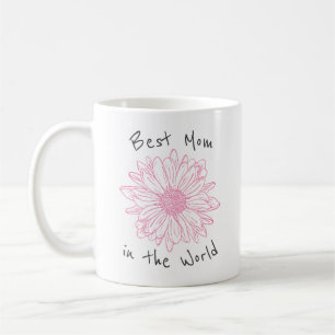 Beste Mutter der Welt Rosa Blumen Kaffeetasse